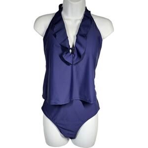 Cupshe Ruffled V-Neck Halter Style Tankini with Bikini Bottom NWT Size M